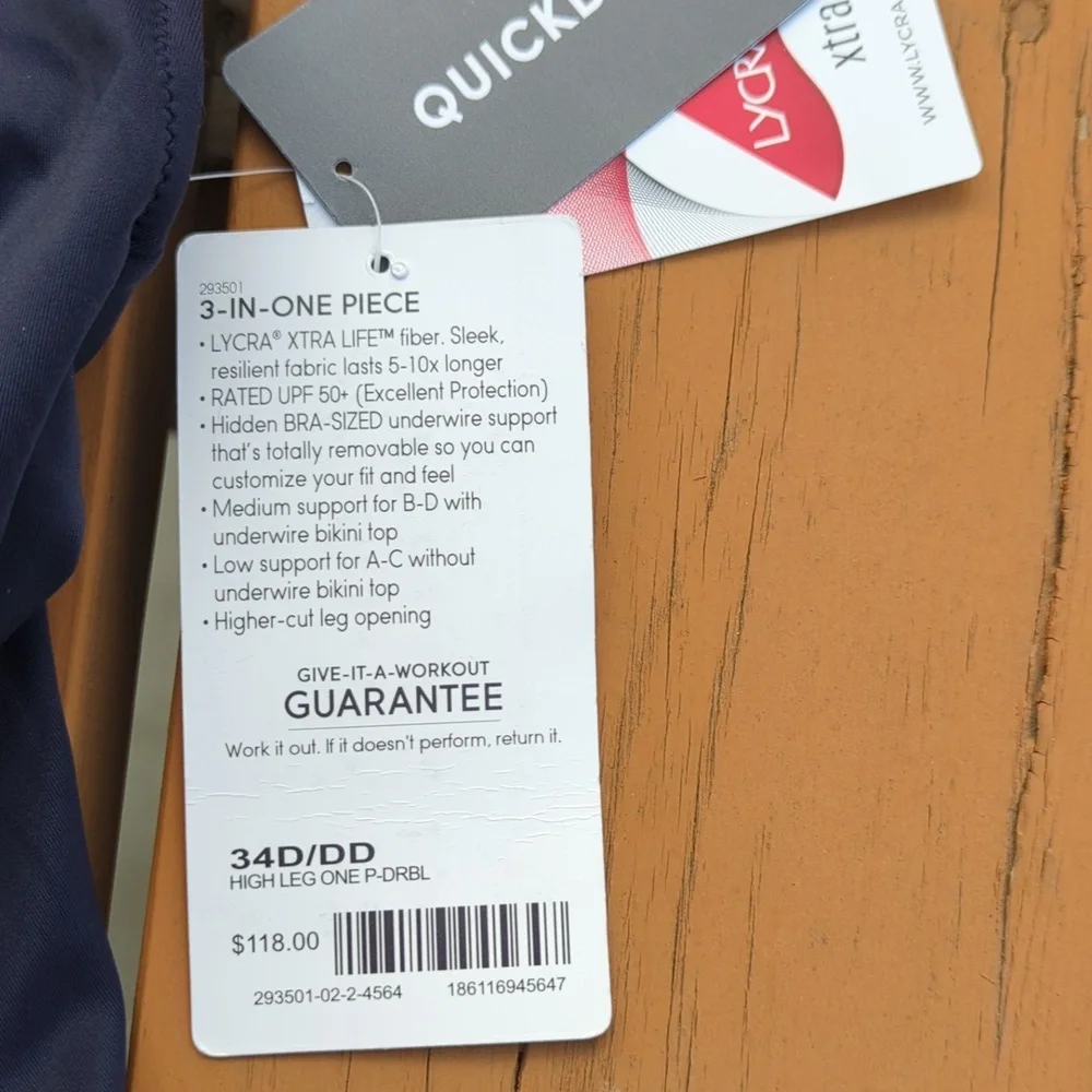 NWT 34D DD Athleta High Leg One Piece - Picture 3 of 9